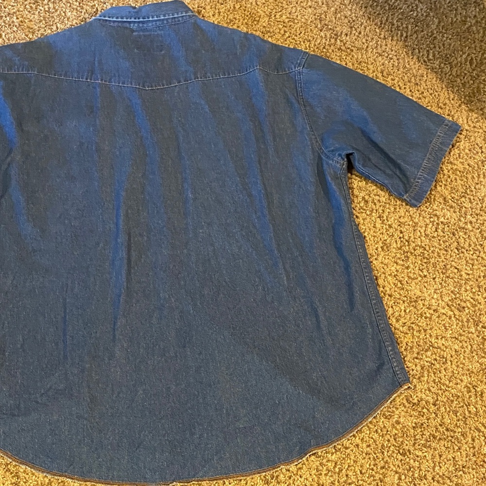 Texas Authentic Dry Goods Men's XXL Blue Denim Short Sleeve Shirt - Picture 14 of 15